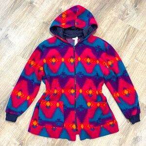 Vintage Biacci Aztec Fleece Jacket Colorful